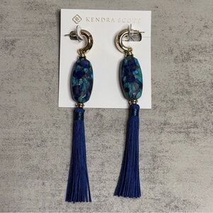 Kendra Scott Insley Gold Statement Earrings in Blue Mix